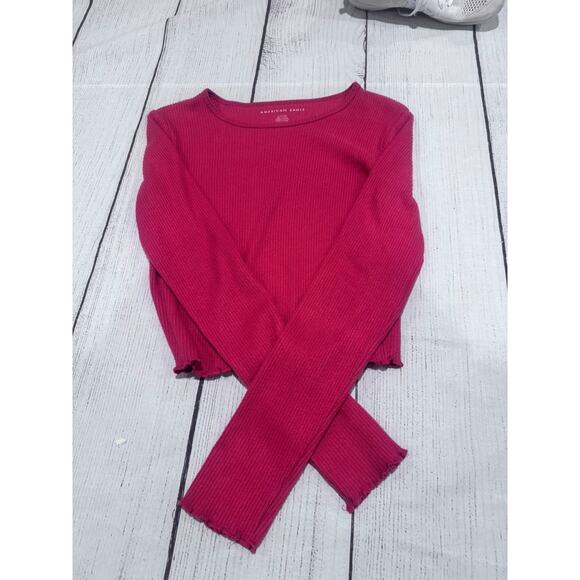 American Eagle Long Sleeve Ribbed Shirt - Picture 1 of 4